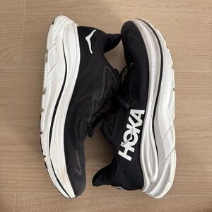 Hoka Black White Clifton 10 Running Shoes, Size 12